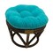 18-inch Round Solid Micro Suede Tufted Footstool Cushion - Aqua Blue
